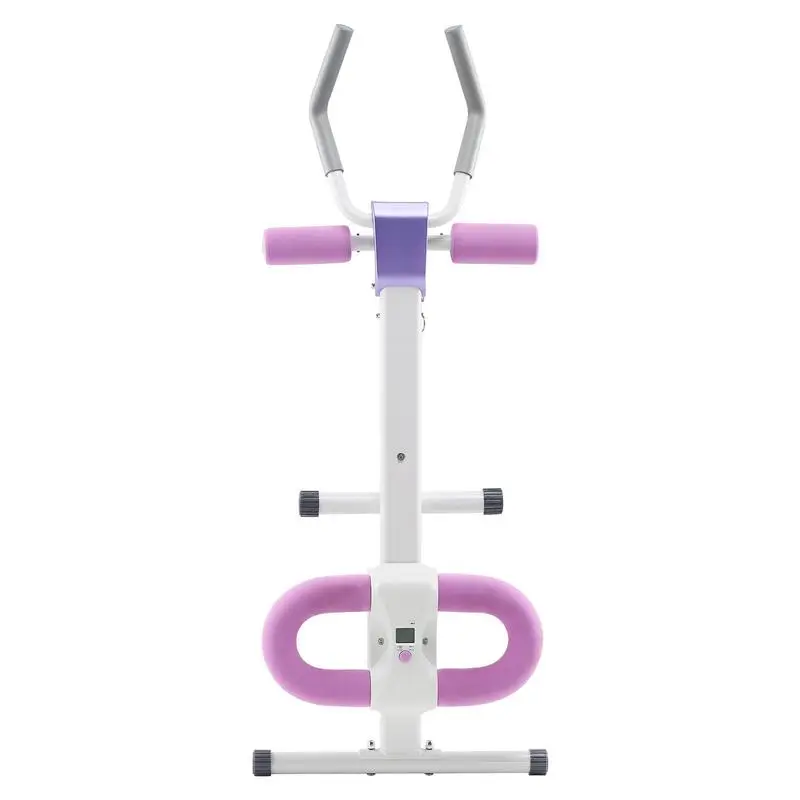 Appareil d'entraînement des muscles abdominaux, ab trainer, machine AB, gym, ab trainer avec capacité de charge de 150 kg, entraîneur des muscles abdominaux, entraînement de force, pliable, équipement de fitness réglable, blanc + rose