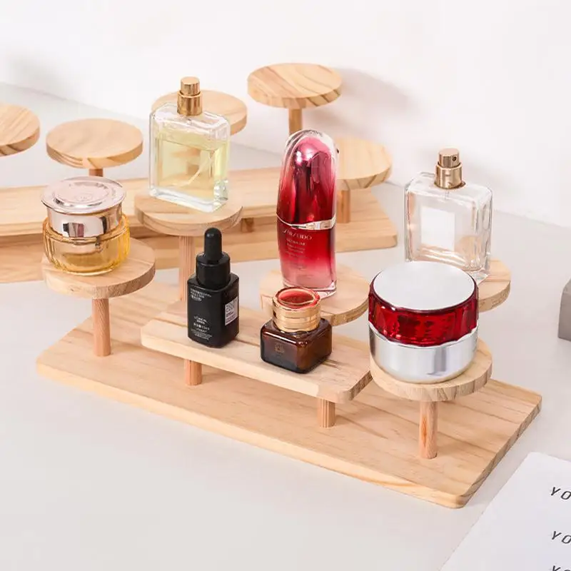 Wooden Multi-tiered Coffee Cup Aromatherapy Perfume Figurine Display Stand Jewelry Storage Rack