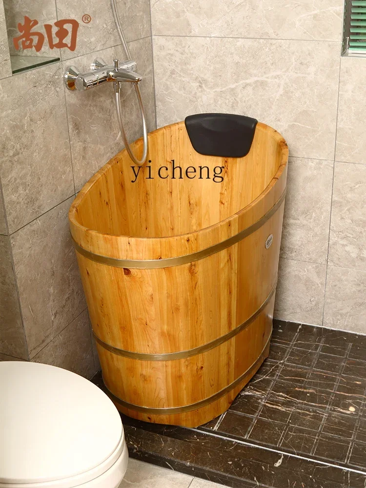 W31-Adult Bath Wooden Bucket Bath Bucket Solid Wood Bathtub Small Bathroom Wooden Bath Barrel