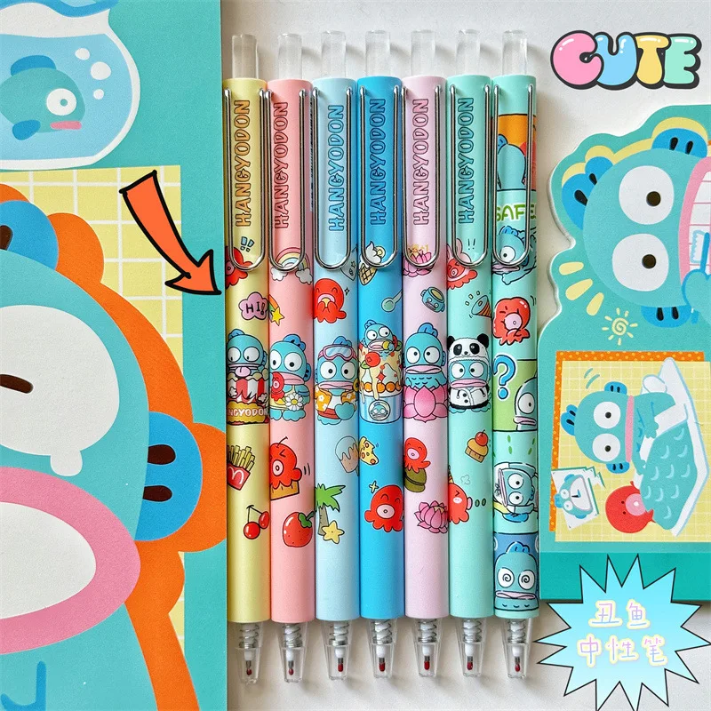 Imagem -02 - Sanrio Cartoon Gel Pen Palhaço Peixe Pen Meia Sereia Signature Pen st Head Harden Papelaria Estudante Presente de Abertura 24 Pcs