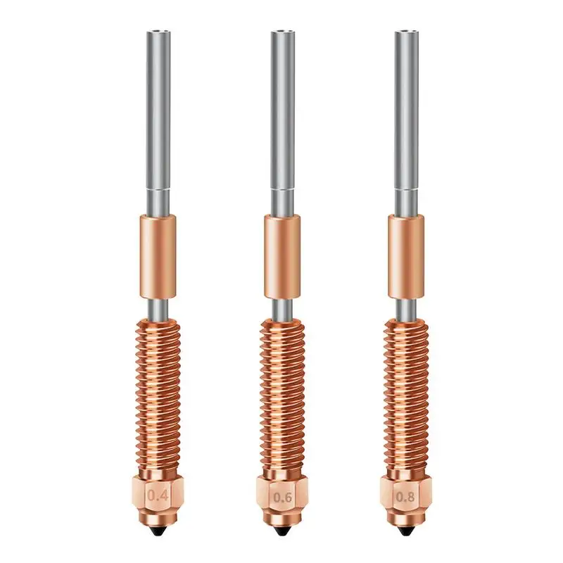 Quick-Swap Nozzle Kit Copper Alloy Printing Nozzle .4mm/.6mm/.8mm High Flow Extruder Nozzles Ceramic Heating Block Hotend