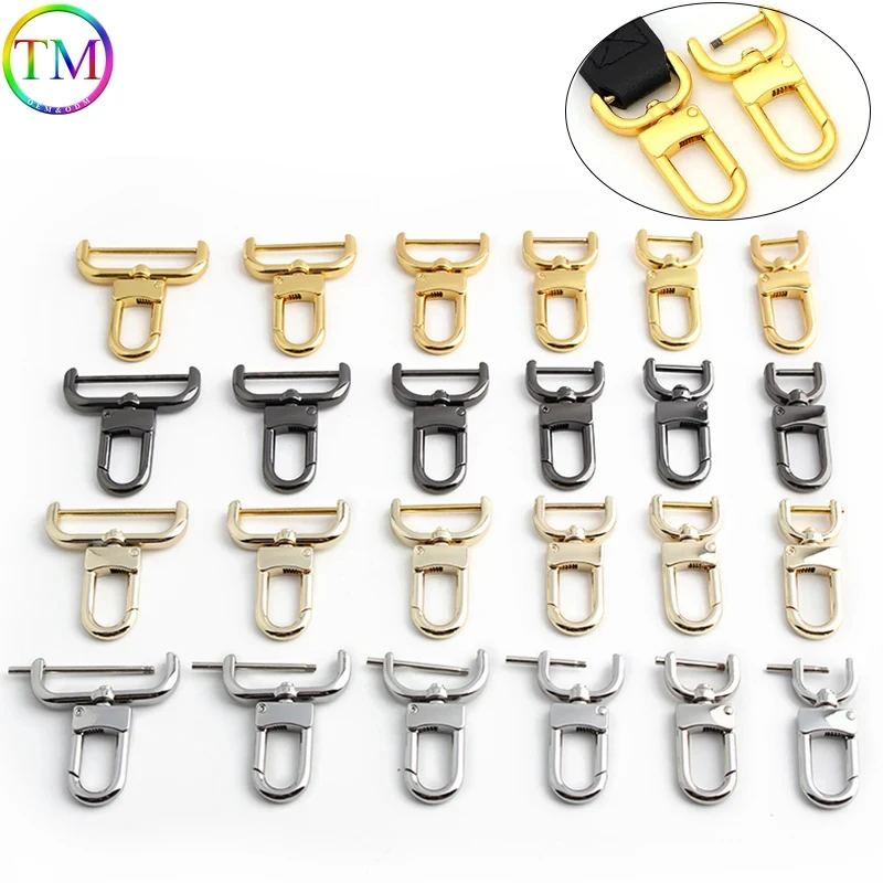 5Pcs K gold Light gold Gun black Metal Detachable Swivel Snap Hooks For Handbag Purse Carabiner Snap Hooks KeyChain Accessories