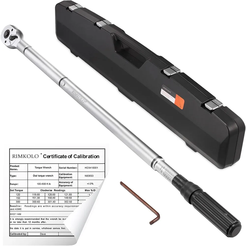 

3/4-inch Drive Click Torque Wrench Dual-Direction Adjustable Torque Wrench Set with Buckle with Screwdriver (100-600ft.lb / 135-