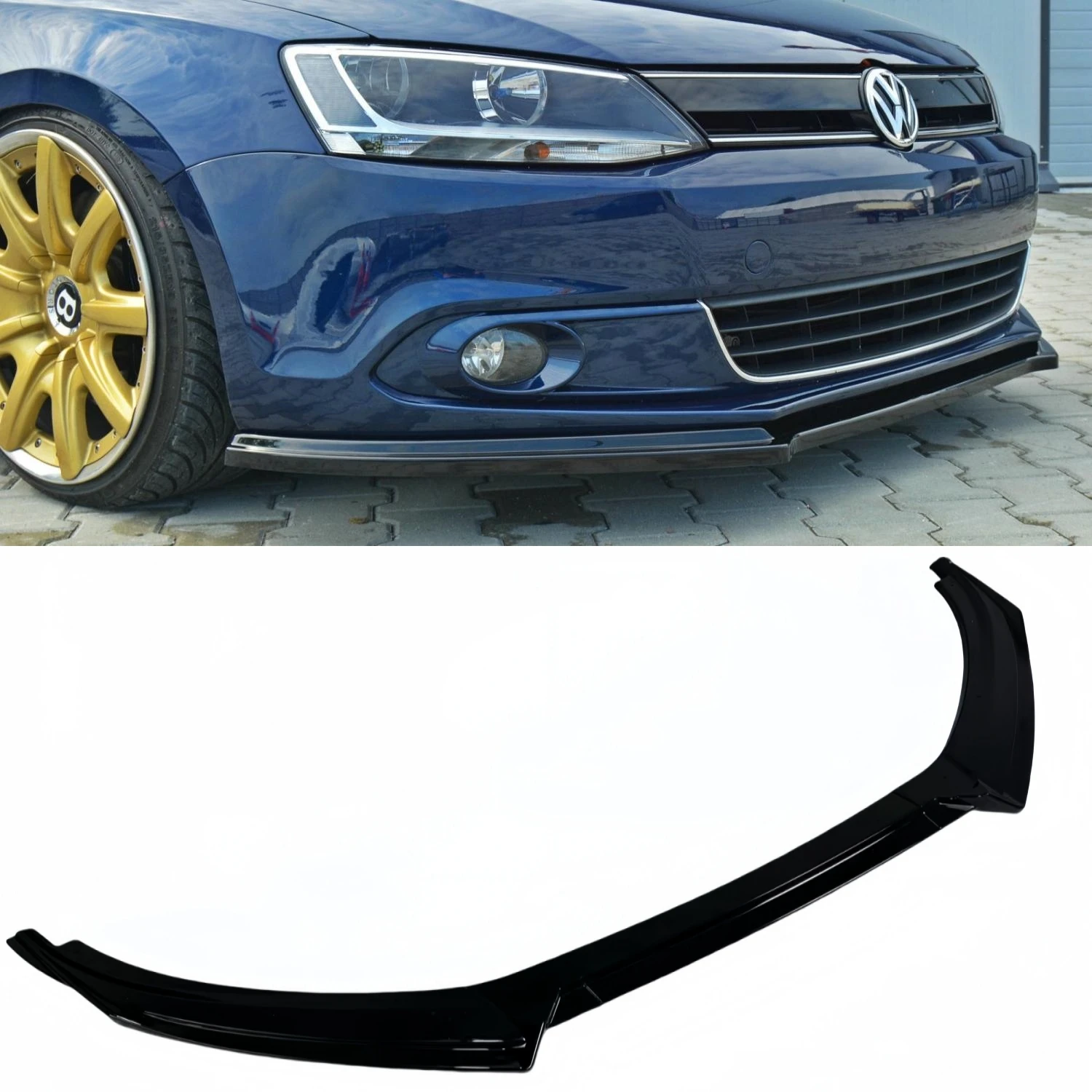 Divisor de labio de parachoques delantero de coche, color negro brillante, para VW Jetta MK6 Highline 2011-2014 1.2TSI 1.4TSI 1.8TSI 2.0TSI 2.5TSI, kits de carrocería de sintonización