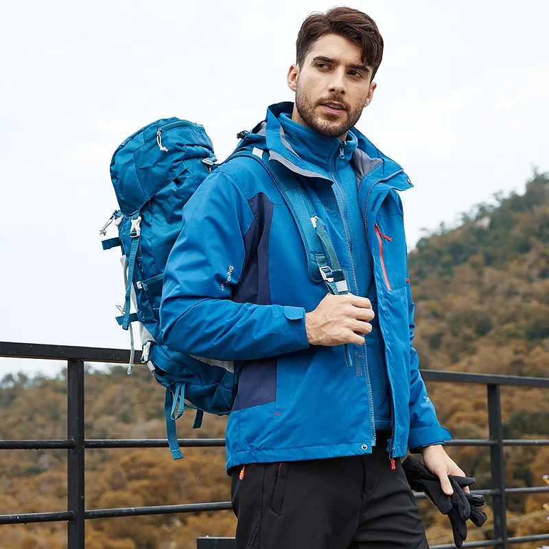 Veste multi-poches pour homme, coupe-vent, chapeau détachable, imperméable et chaud, vêtement d'extérieur, alpinisme, voyage, pour Couple