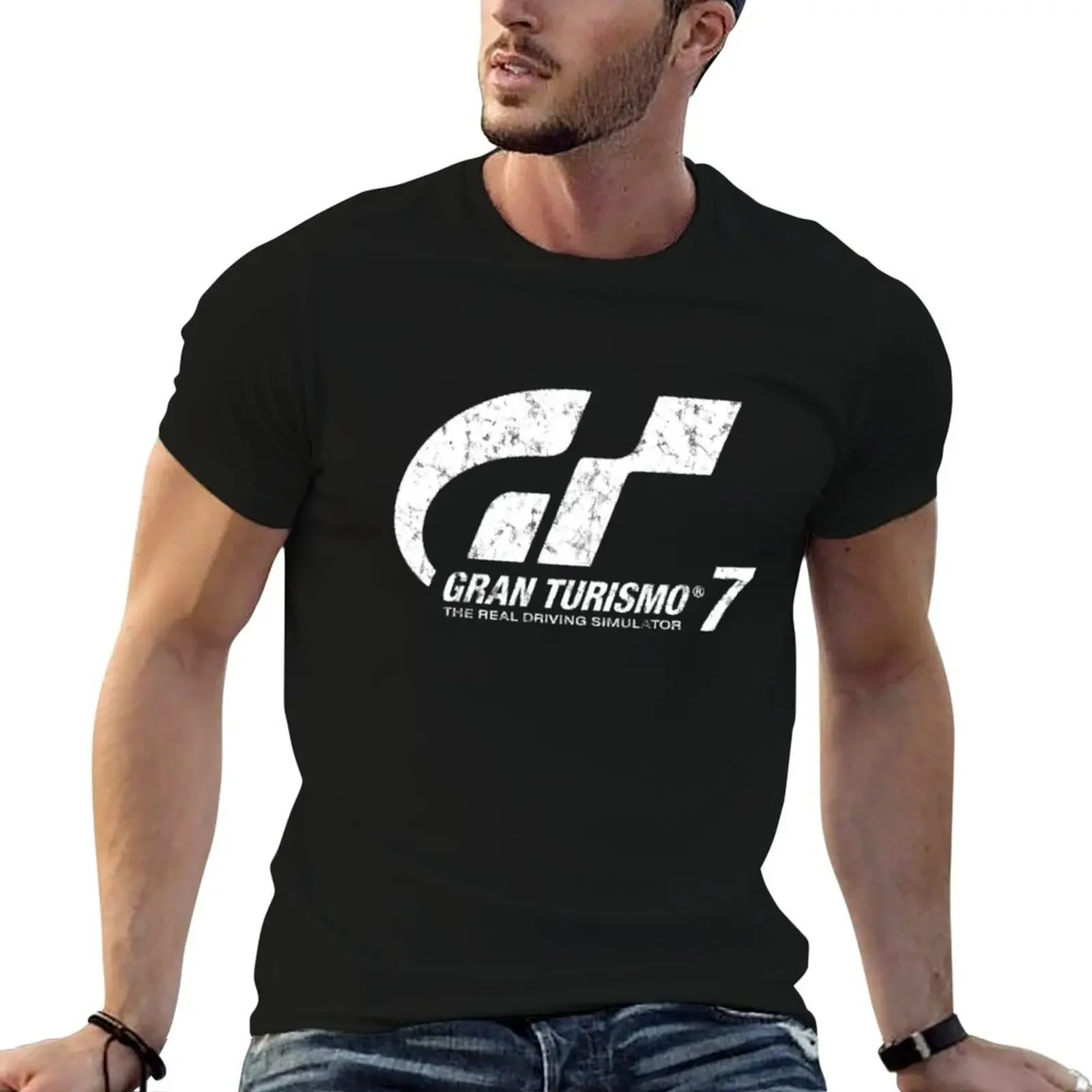 

Gran Turismo 7 Distressed Logo T-Shirt anime stuff boys animal print tops mens t shirts top quality