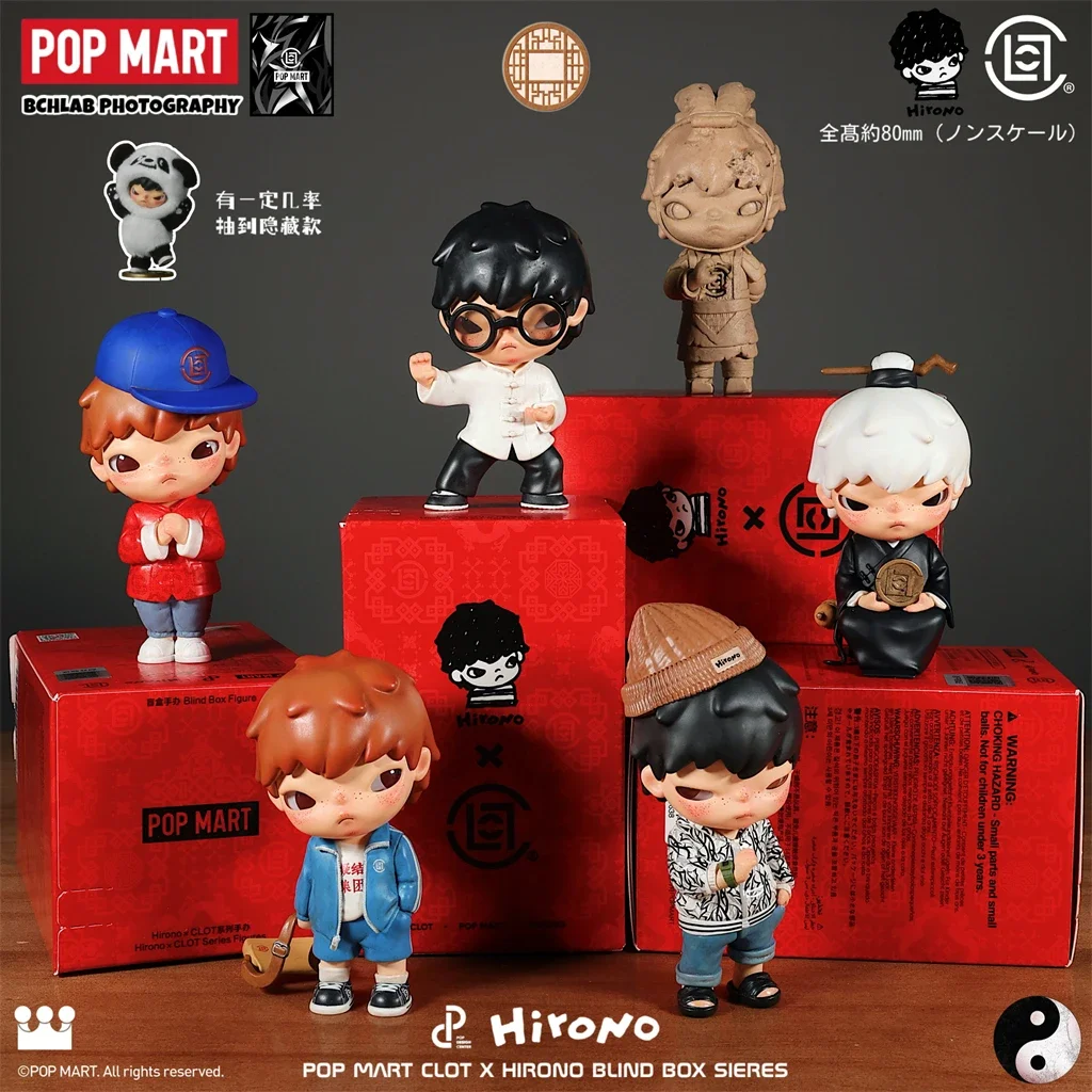 POPMART-caja ciega de la serie Hirono X CLOT, juguetes, caja misteriosa, bolsa de adivinación, colección de adornos de escritorio, figura de Anime bonita