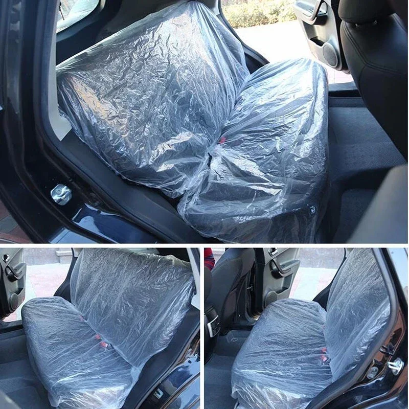 Universal Car Disposable PE Plastic Soft Rear Seat Cover, Automotive Plastic Anti-fouling Seat Cover Waterproof