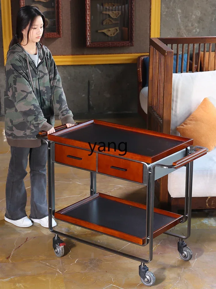 LH Hotel Food Delivery Cart Dining Side Cabinet Multifunctional Service Cart Pastry Wine Cart Mobile Mute