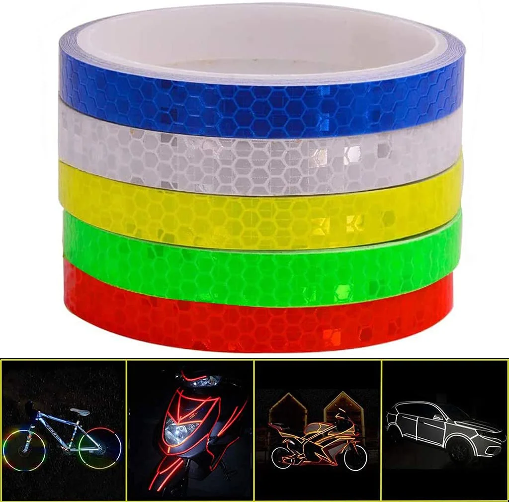 Reflective Tapes with Stickers, Bike Safety Reflective Warning Tapes, Waterproof Outdoor Bicycle Rim Reflective Tape Warn