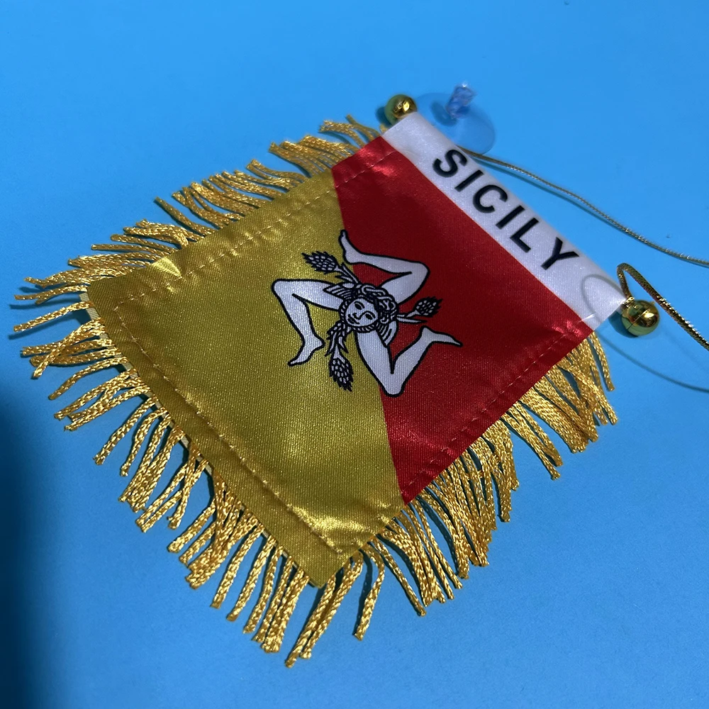 SKY FLAG Sicilia bandera para ventana de coche de poliéster - imagen 4