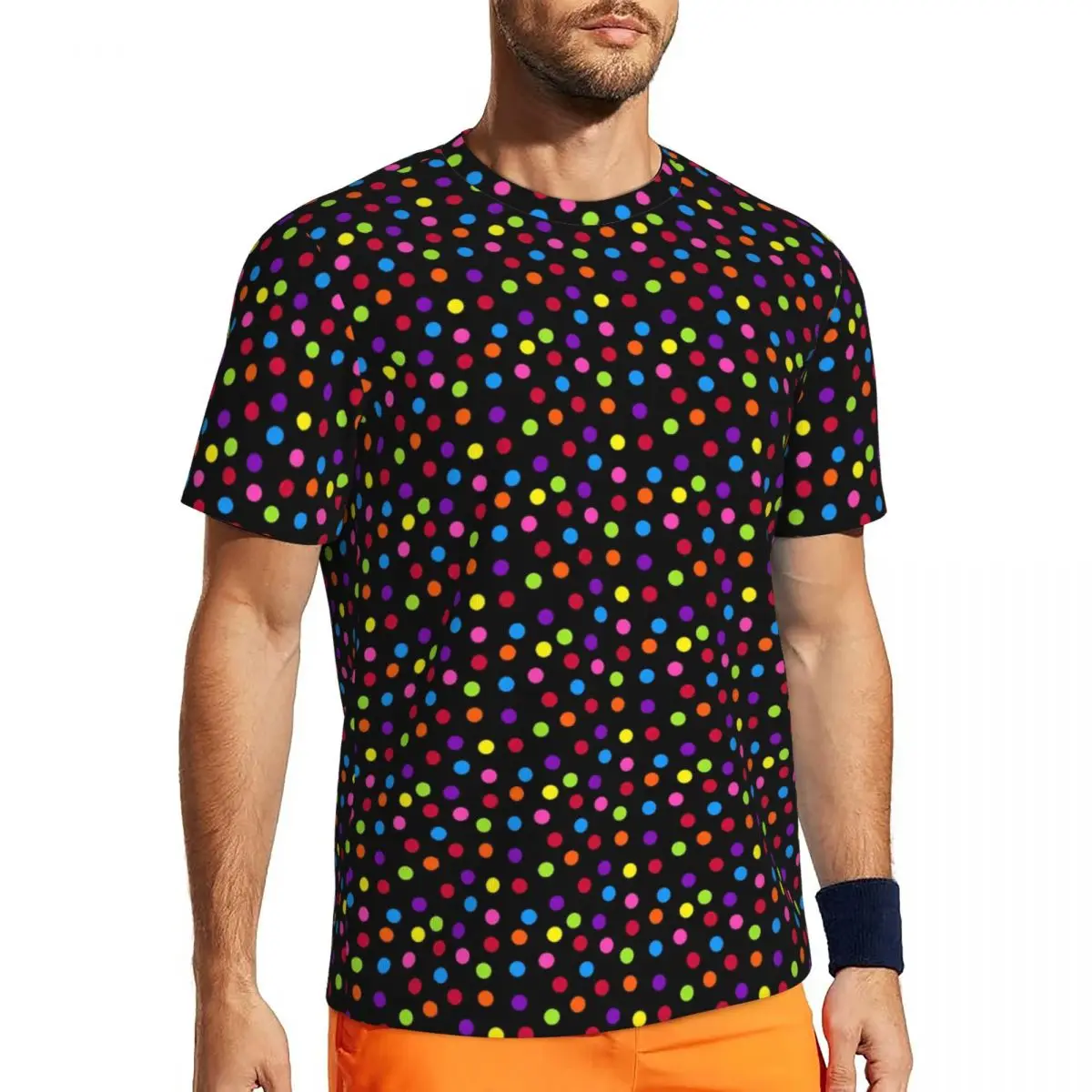 Fashion Polka Dots T-Shirt Men Gym T-Shirt Tops Harajuku Fashion Men's T-Shirts Summer Men Short Sleeve Tee T-Shirts Man Clothes