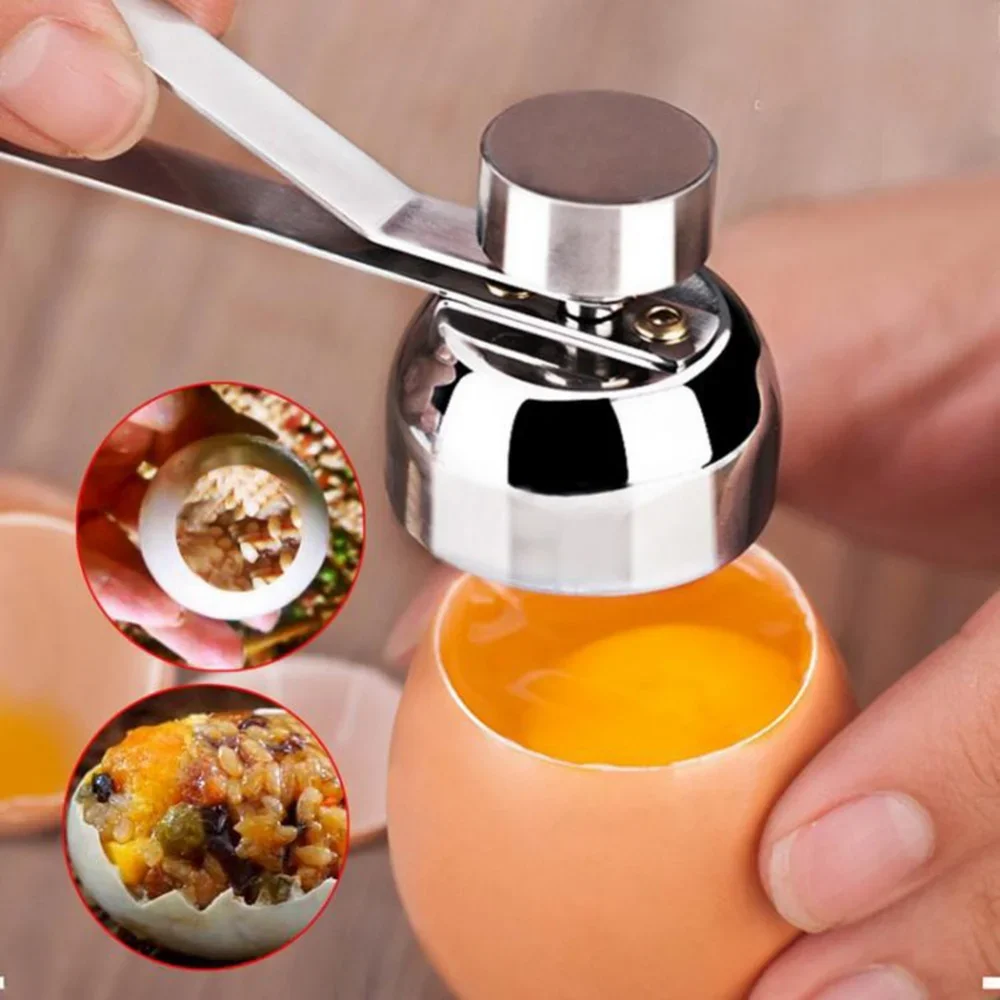 Stainless Steel Egg Scissors Eggshell Opener Eggshell Cutter Double Head Egg Topper Shell Opener Boiled Raw Egg Kitchen Gadgets