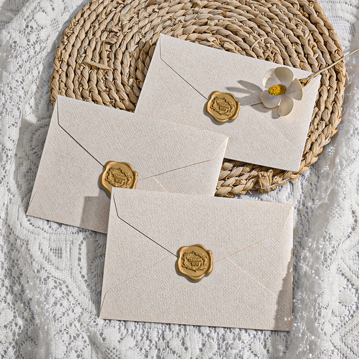 Linen Texture Envelope Set, Ivory Invitation Envelopes, Specialty Paper Envelopes for Wedding, Party, Gifts & Letters