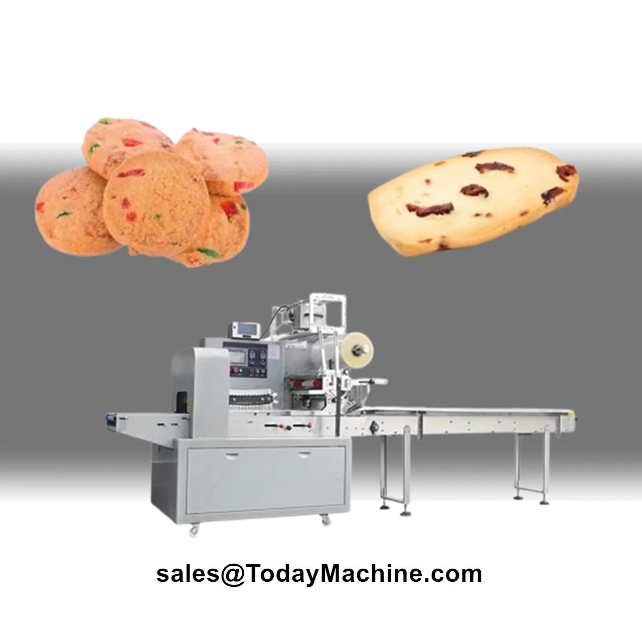 Automatic Chocolate Bar Soft Cookies Wafer Biscuit Snack Bag Flow Wrapping Machine