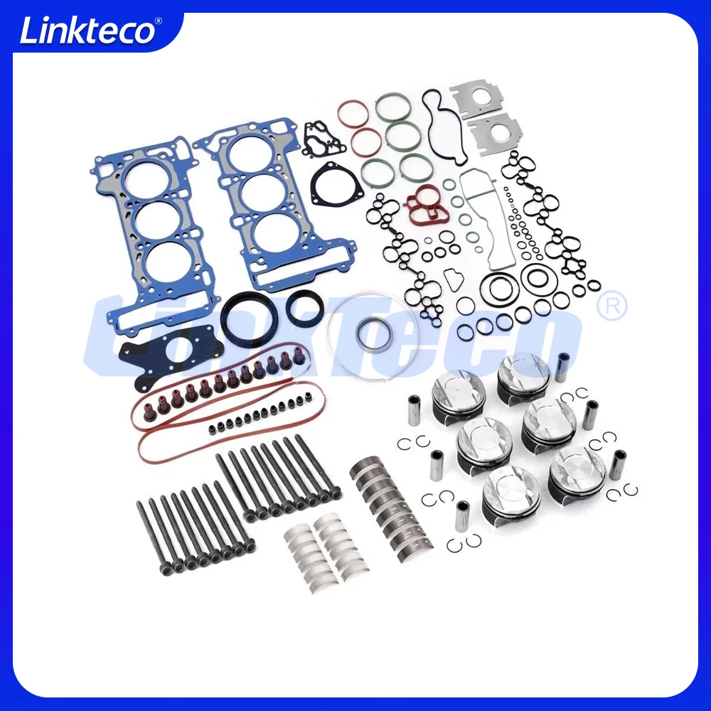Engine Rebuild Kit Full Gasket Bearing Piston Set Fit 3.0 T L V6 EA839 For 17-19 Porsche Cayenne VW Touareg Audi A6 A7 3.0L 3.0T