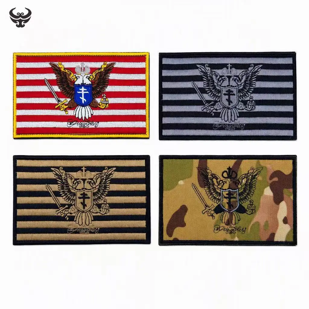 American Flag Embroidered Patch Hook Loop – Stars and Stripes Eagle Morale Badge for Tactical Backpacks