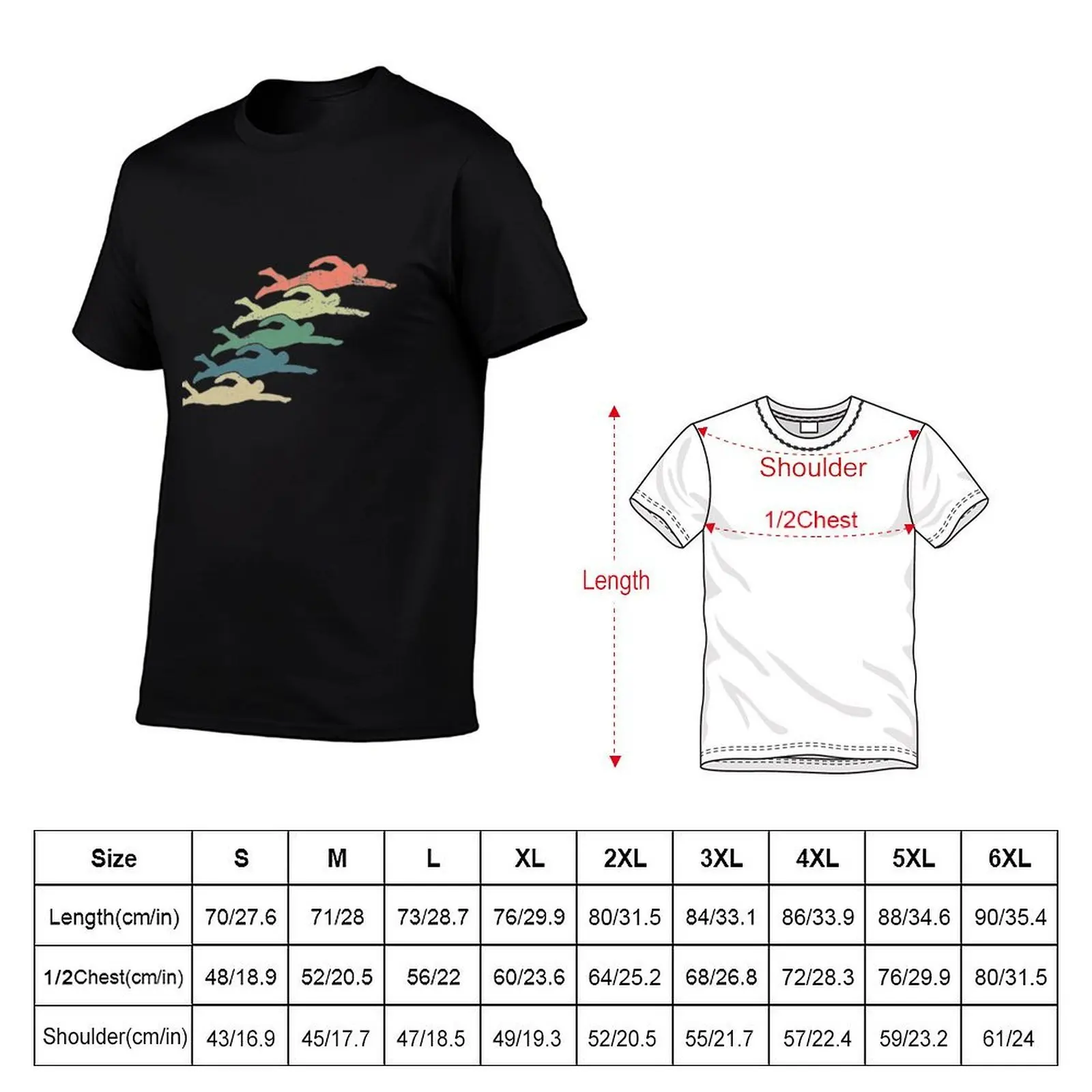 Swimming Swimmer Vintage T-Shirt topping summer tops mens t shirt