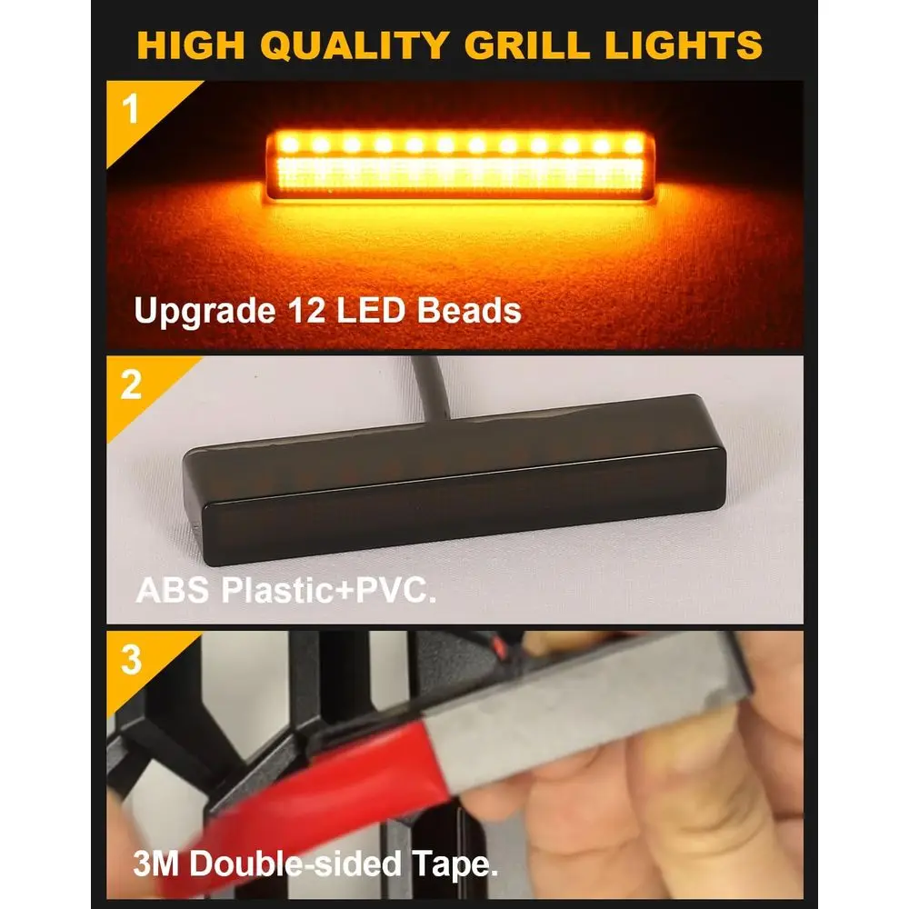 2024-2025 F150 LED-Frontgrillleuchten mit bernsteinfarbenen Warnlampen (6er-Set)