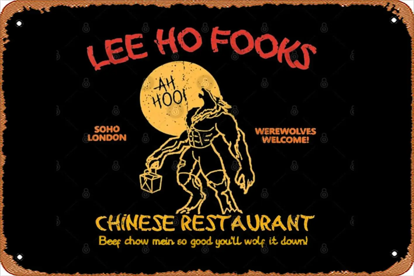 Zuhhgii Retro Tin Sign Ho Fooks Chinese Restaurant Vintage Funny Novelty Metal Signs Man Cave Humorous Signs Movies Music Bar Ar