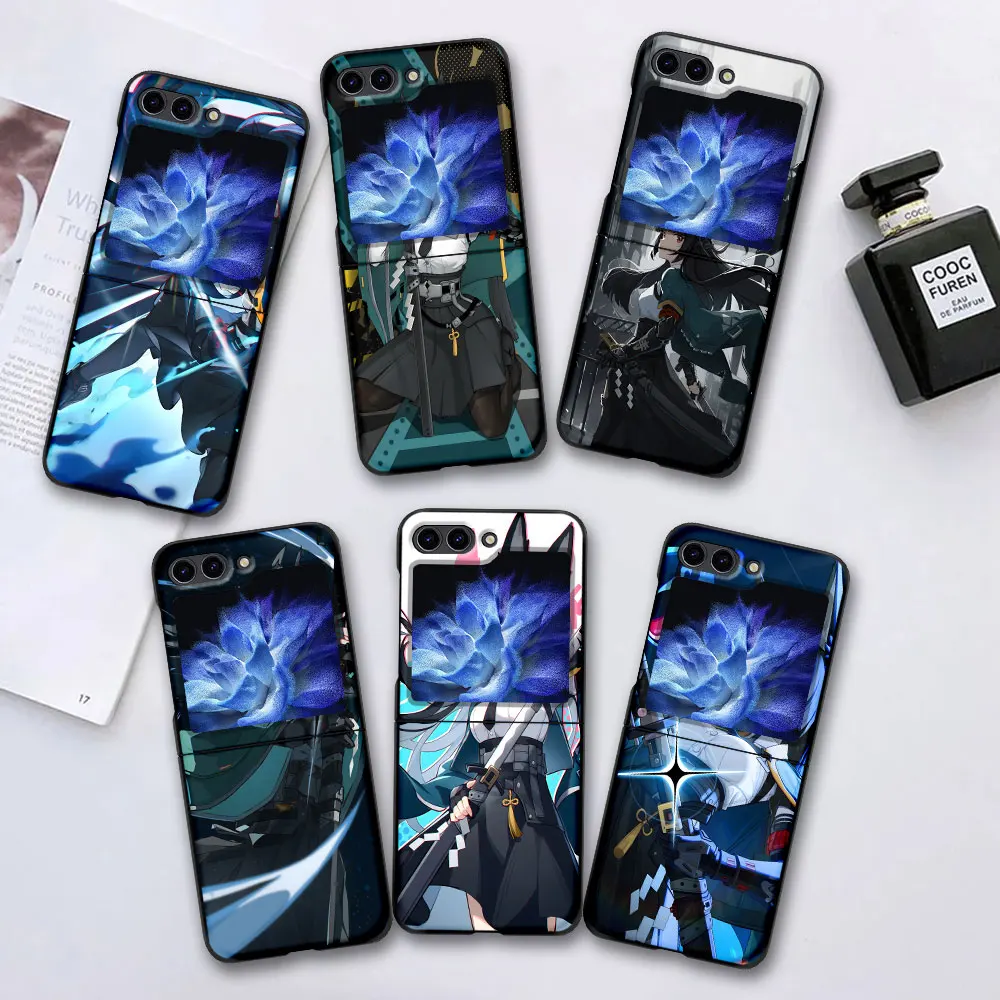 Hoshimi Miyabi ZZZ Case for Samsung Galaxy Z Flip6 Flip5 Mobile Phone Bag Z Flip 6 5 Hard PC Cover Zflip6 Zflip5 Black Funda