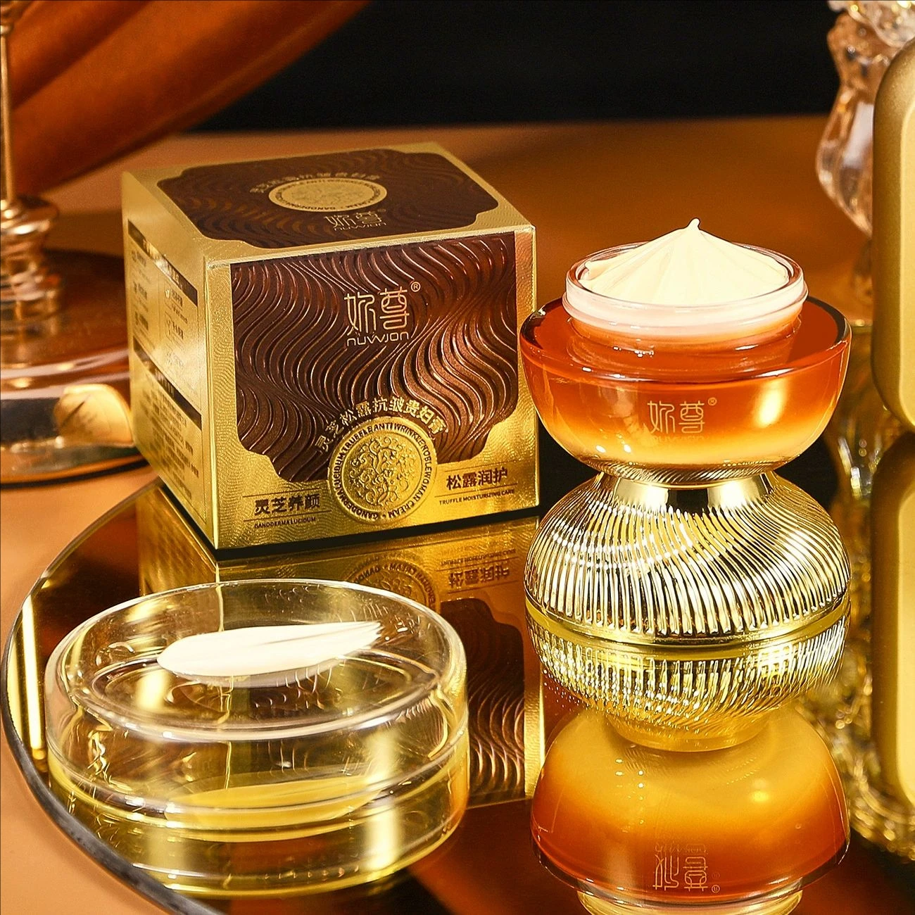 Ganoderma lucidum Truffle Concealer Lady Cream Glossy Fade Fine Lines Lady Face Cream Whitening Brightening Beauty Skin Care