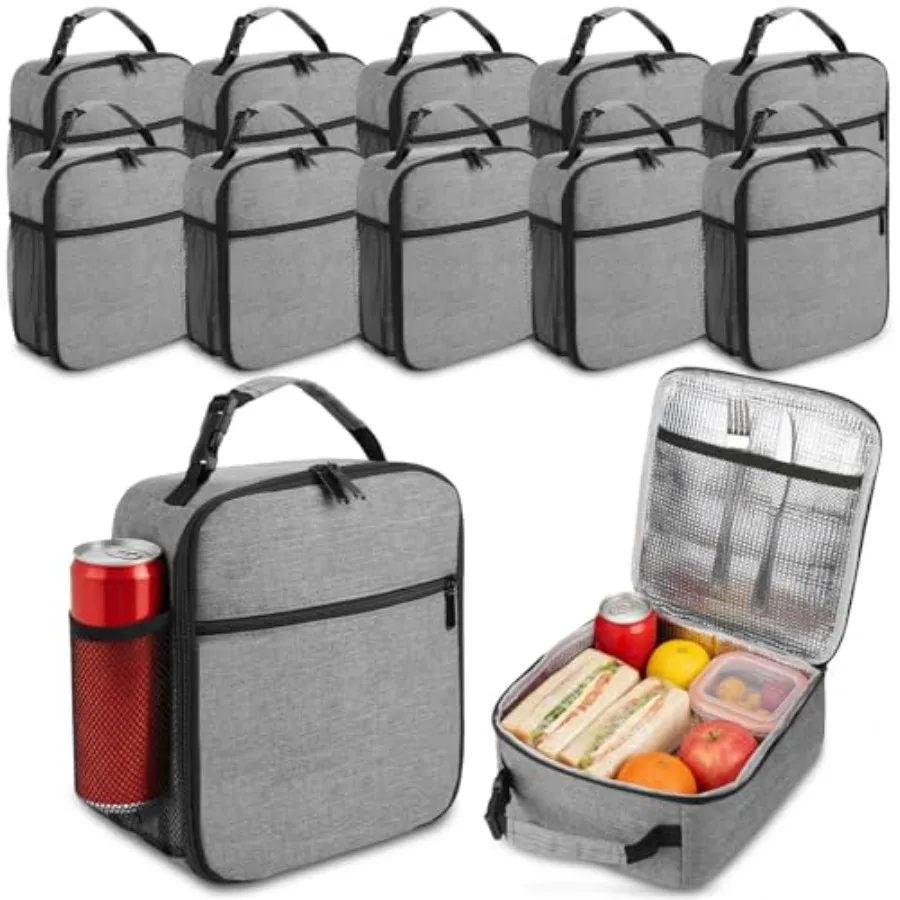 

12 Pack lunch box BulkInsulated Reusable Lunch Bags with Aluminum for Women Men Girls Leakproof lunch boxes Small Lunch Tote Ba