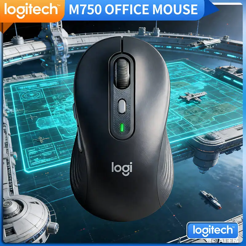 Logitech M750 Bluetooth Mouse - Recycled Plastic, 90% Noise Reduction, Quiet Clicks, 10m Range, Daily Work Helper
