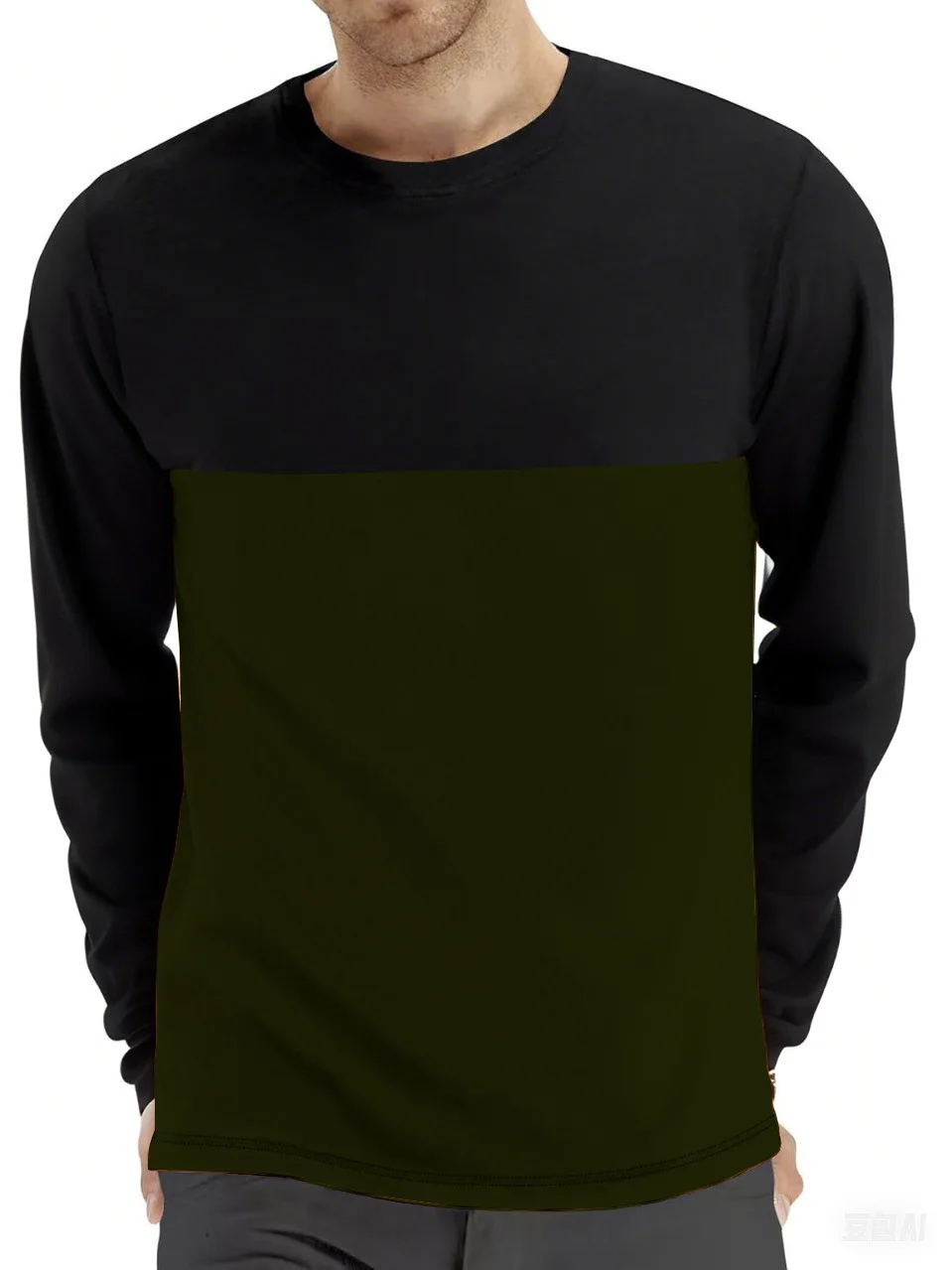 Neues Herren-Langarm-T-Shirt mit lässigem Rundhalsausschnitt, ein Must-have für den Alltag im Frühling und Herbst, modisches Herren-Party-Shirt ﻿ – Detail 6