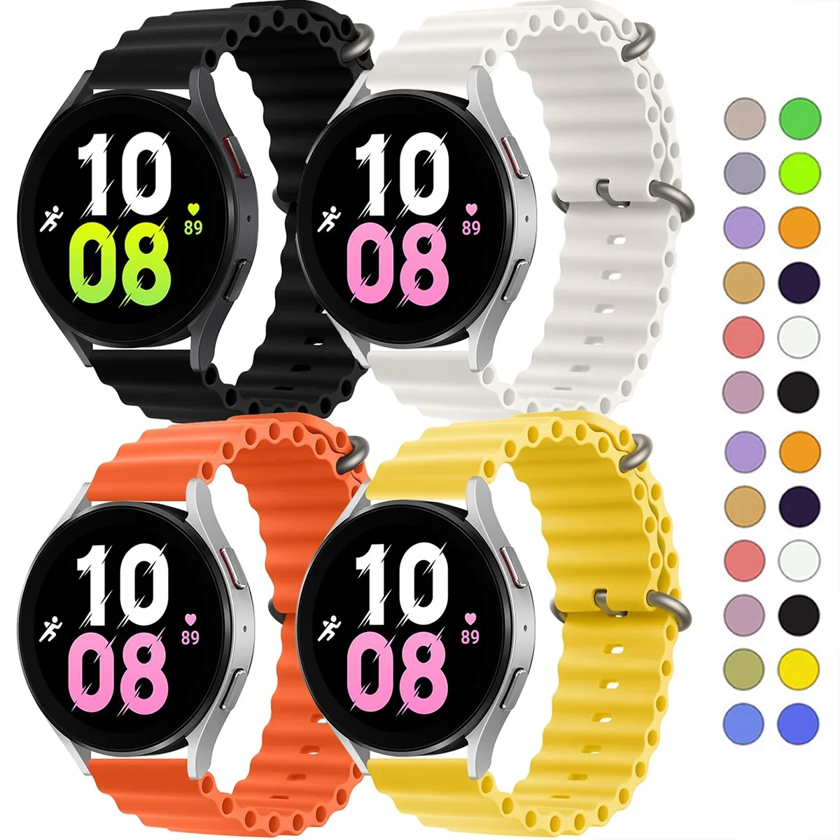 22 مللي متر 20 مللي متر المحيط العصابات لساعة سامسونج جالاكسي 6-4 الكلاسيكية/5-Pro/active 2/Gear S3 سيليكون سوار هواوي GT 4-3-2 حزام ساعة اليد