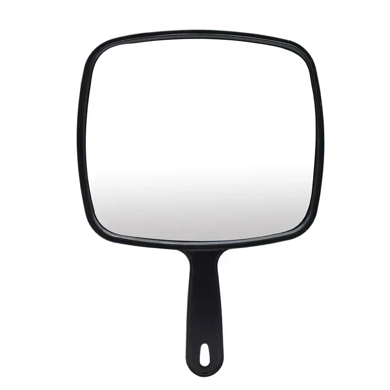 Handheld Mirror Professional Handheld Salon Barbers Hairdressers Mirror with Handle Practical Hand Mirror for Home (Black)