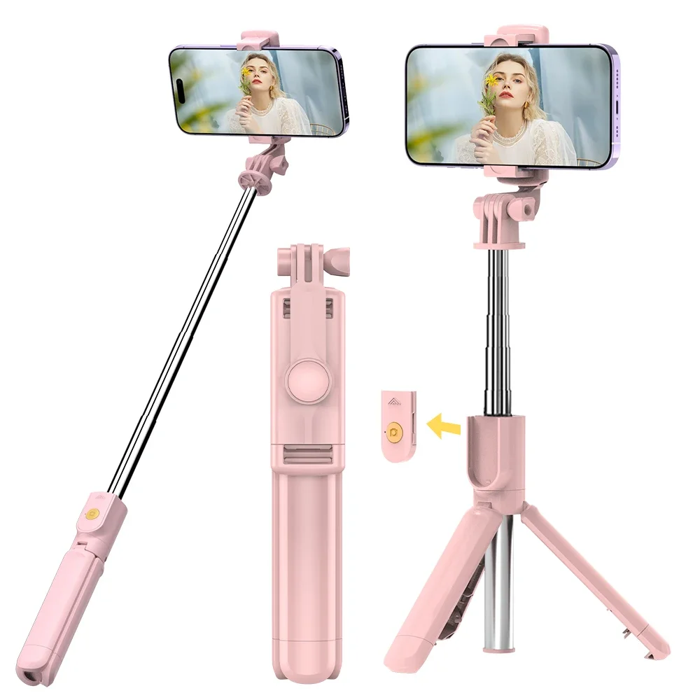 Selfie Stick Remote Control Suitable for IPhone Wireless Tripod Stand Live Broadcast Fill Light Portable Compact Camera Artifact