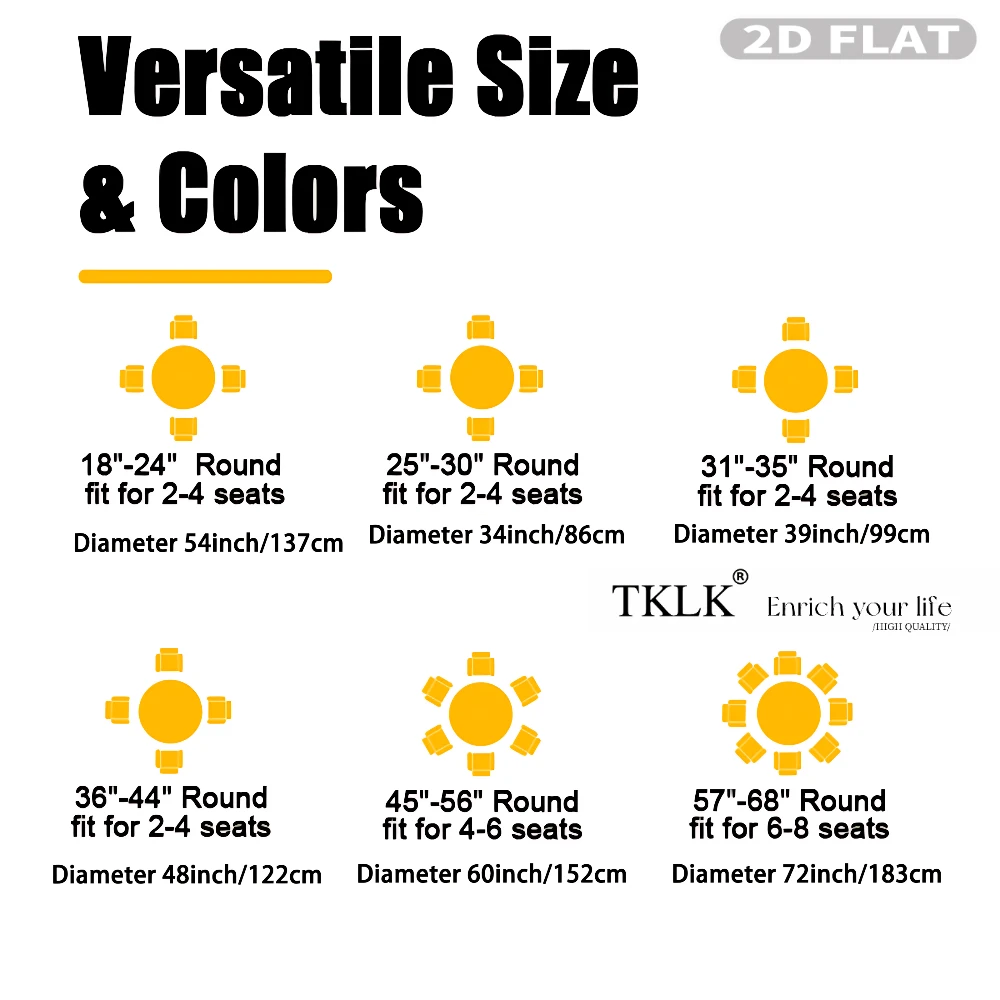 1pc Custom Round Spandex Table Cover, Elastic Fitted, Stretch Cover Durable Fabric for Weddings