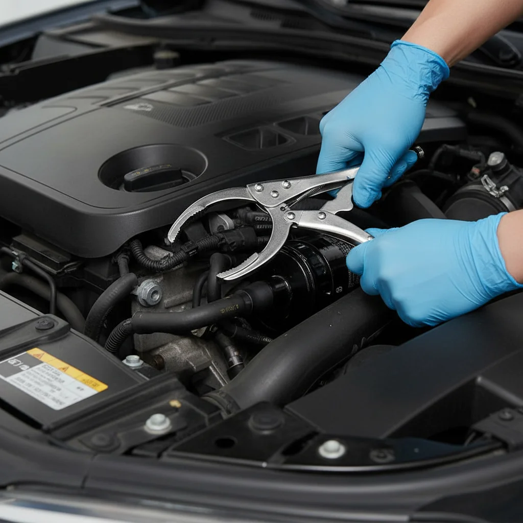 Hochleistungs-Ölfilterzange Verstellbarer Universeller Ölfilter-Entfernungswerkzeug Ölfilter-Schlüssel für Auto- und Motorradreparatur