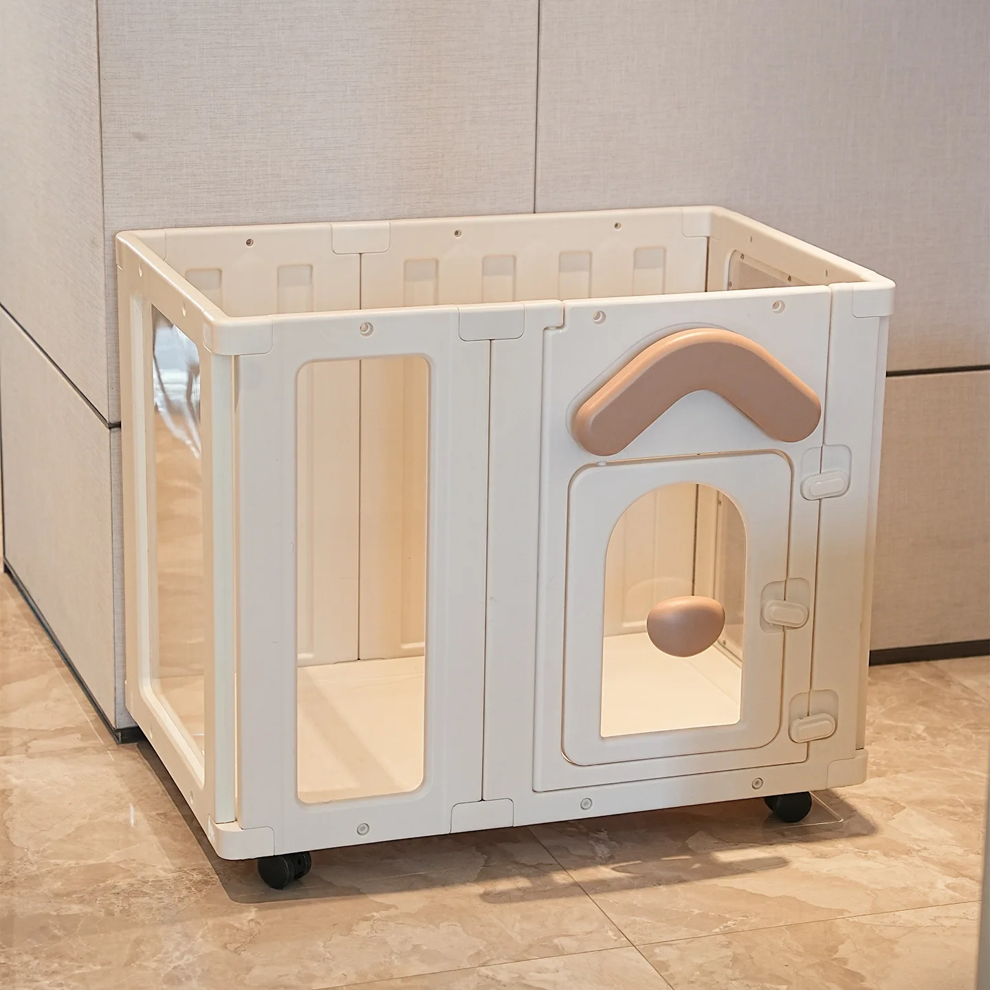 Removable Pet Fence Transparent Dog Fence Indoor Household Mobile Fence Small Dog Resin Kennel Dog Cage