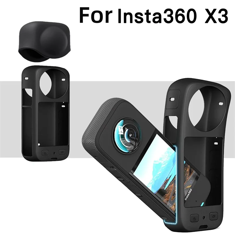 Защитная крышка для объектива/Крышка корпуса для Insta360 X3, силиконовая фотолинза, защита для Insta 360 X3, аксессуар для защиты от царапин