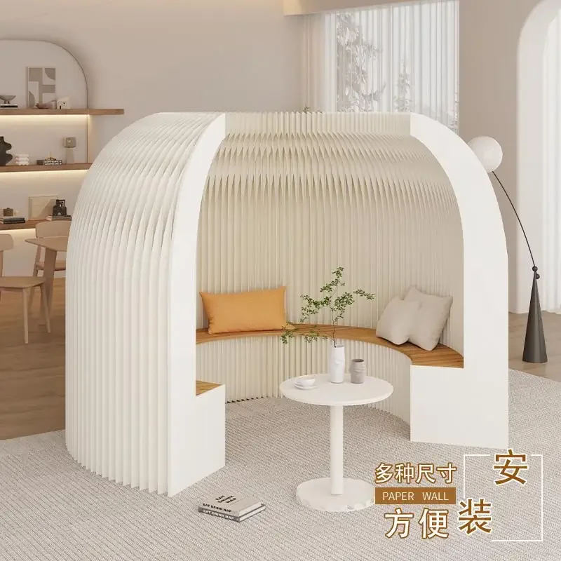 Paper wall soft screen wind store office public places false wall folding mobile live stream background multi-functional