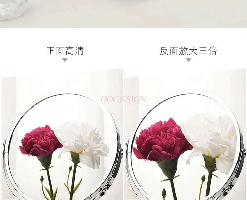 Mirror Makeup Mirror Desktop Dressing Mirror Portable Folding Double sided Magnifying Handle Mirror Small Mirror