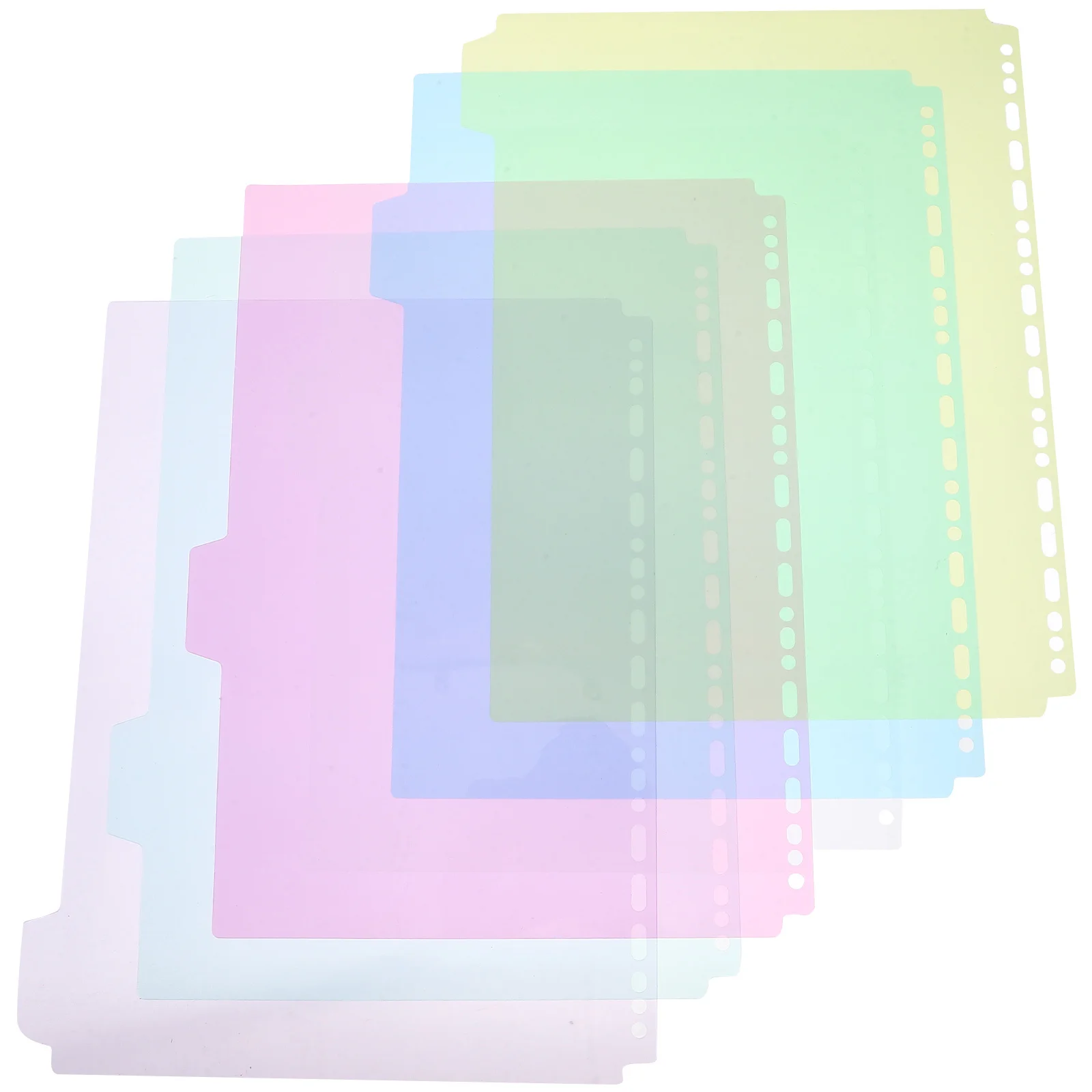 

6Pcs Ring Binder Dividers Plastic Tabbed Insert Sheets for Document Organization Office School Planner Accessories