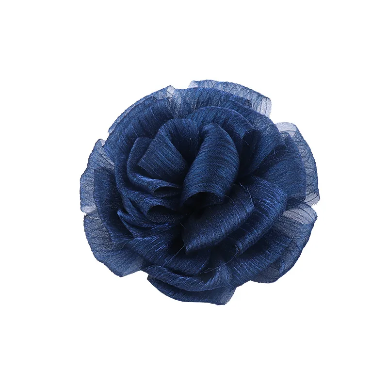 9cm Shaped Handmade Fabric Flower Brooch Simulation Chiffon Gauze Flower Pin Clothing Lapel Accessories Women's Jewelry Corsage