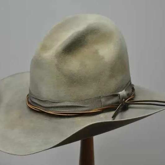 

Sheepskin Hat Fashionable Felt Hat with Leather Trim Pure Wool Felt Hat