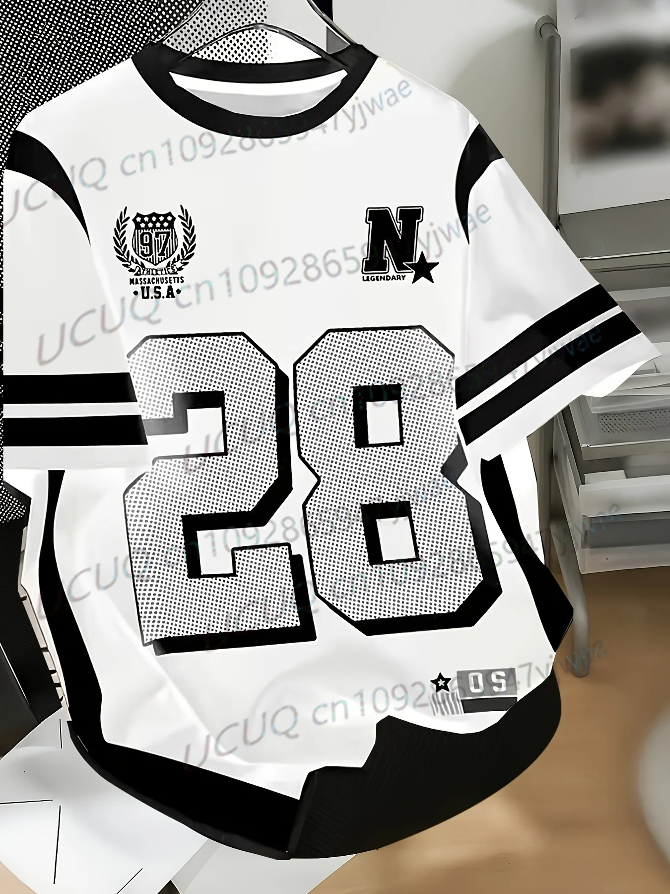 Summer Women Men No. 28 Personality American Jersey Casual Digital Print T Shirt Black Pink Short Sleeve Streetwear Beach Tshirt - view 5