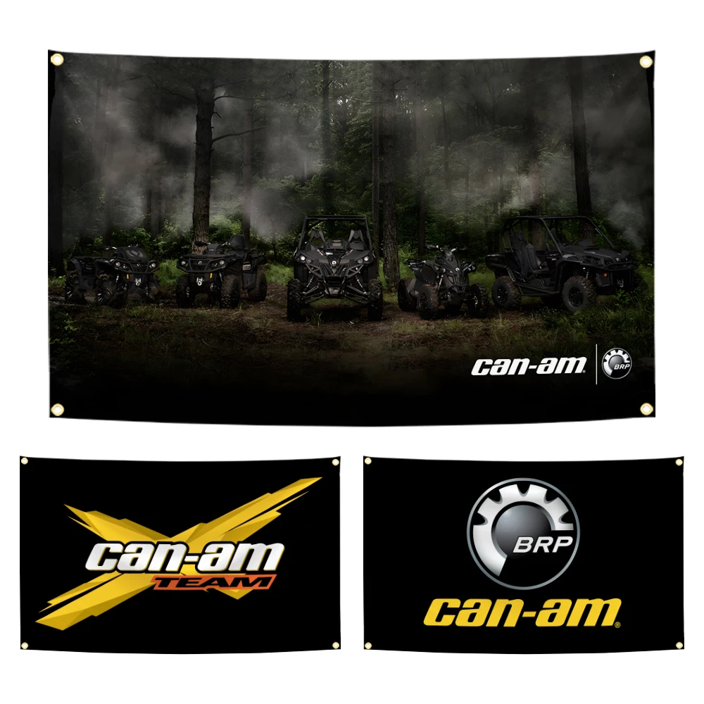 90x150cm Can Am BRPs Racing Canam All-terrain Vehicle Flag Tapestry Polyester Digital Printing Banner for Garage Wall Decoration