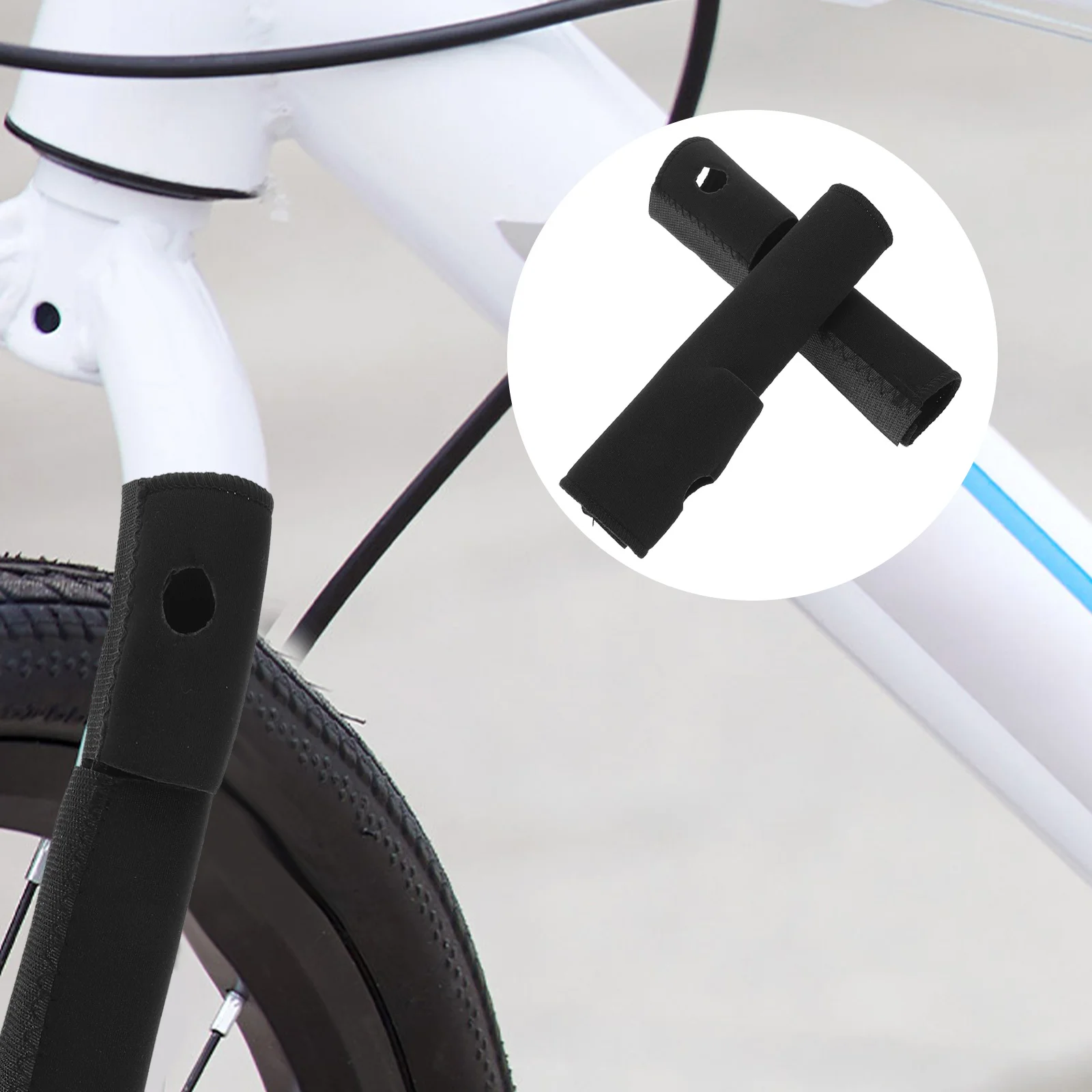 

2pcs Front Protector For Mountain Bike Shock Absorber Guard Frame Protection Cover Mud Resistant Fork Sleeve Universal