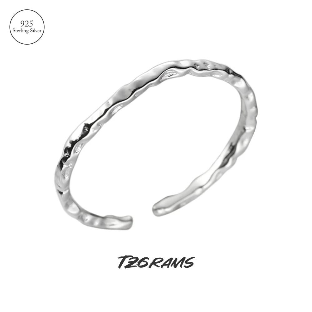 TZgrams-Petite bague en argent regardé 92.5 pour femme, bijoux coréens chics, accessoires de mariée réglables