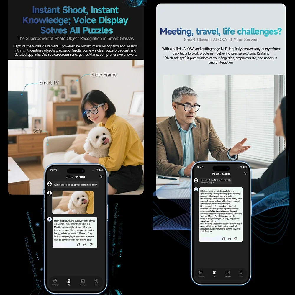 2026 AI تغيير لون النظارات الذكية 800 واط كاميرا الرجال الترجمة نظارات مقاوم للماء دعوة صور تسجيل الفيديو النظارات الشمسية الذكية #5