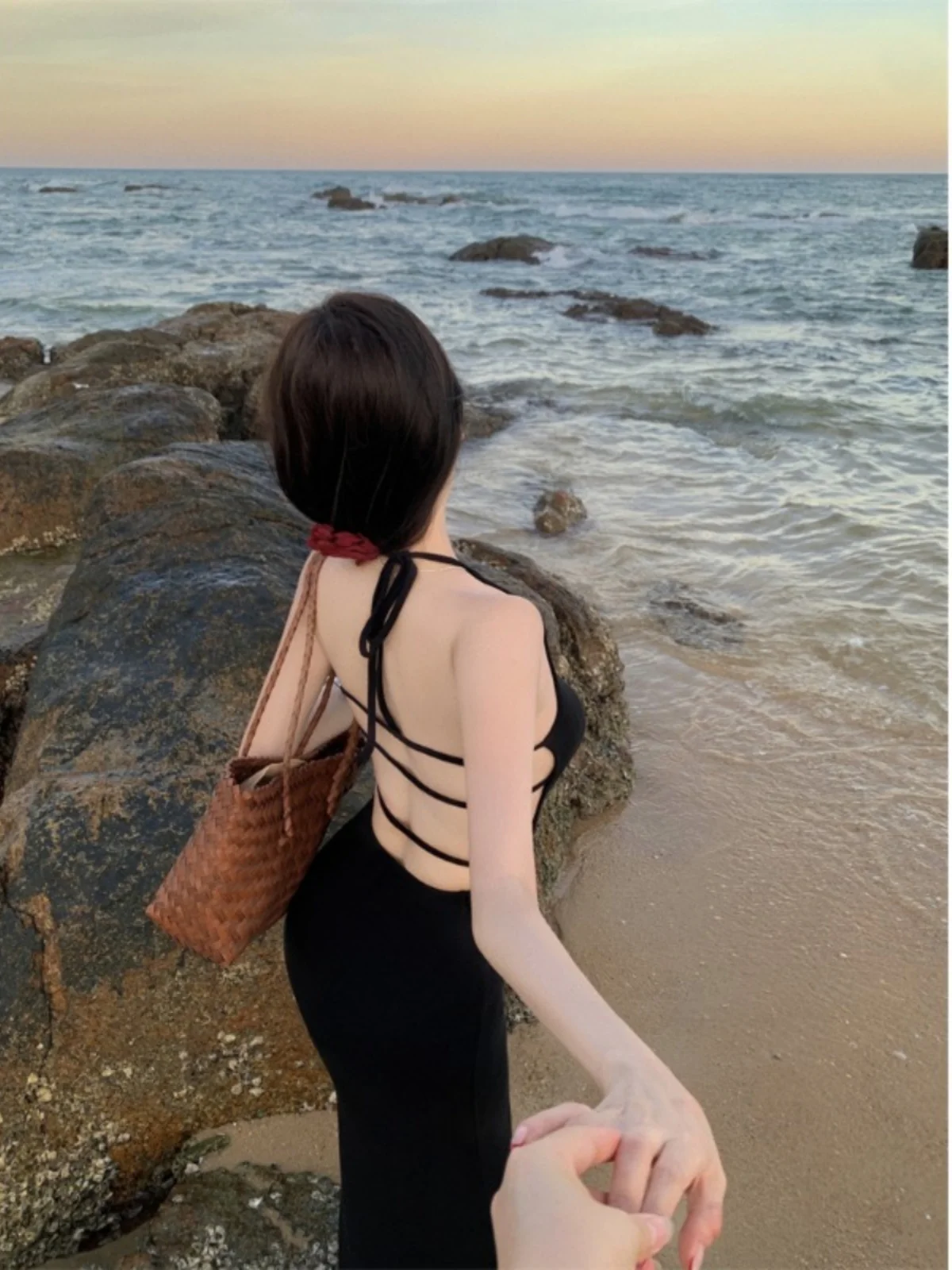 Dziewczyna z wyspy Wakacje na plaży Obcisła spódnica typu bodycon Wiosna Poliester Bez szwów Dzianina X-ape