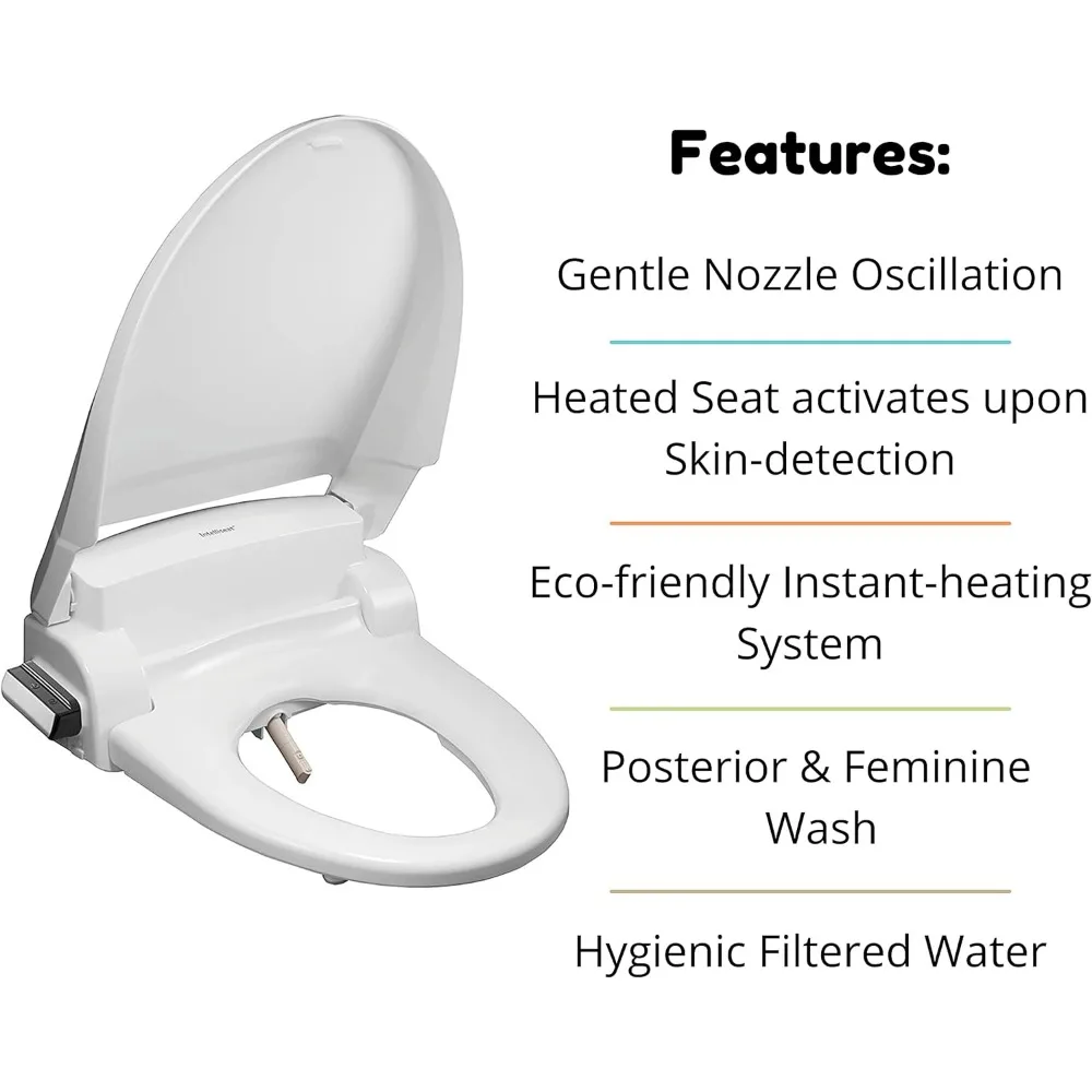 IntelliSeat - Smart Bidet Toilet Seat with Adjustable Water Pressure & Warm Water, Heated Seat & Dryer