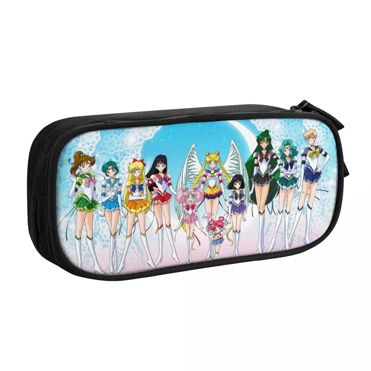 Anime S-Sailor Girls' Moon Saco de Armazenamento Grande, Estojo para Lápis, Bolsa para Caneta, Porta Caneta, Grande Capacidade, Escritório, Faculdade, Escola, Caixa, Organizador