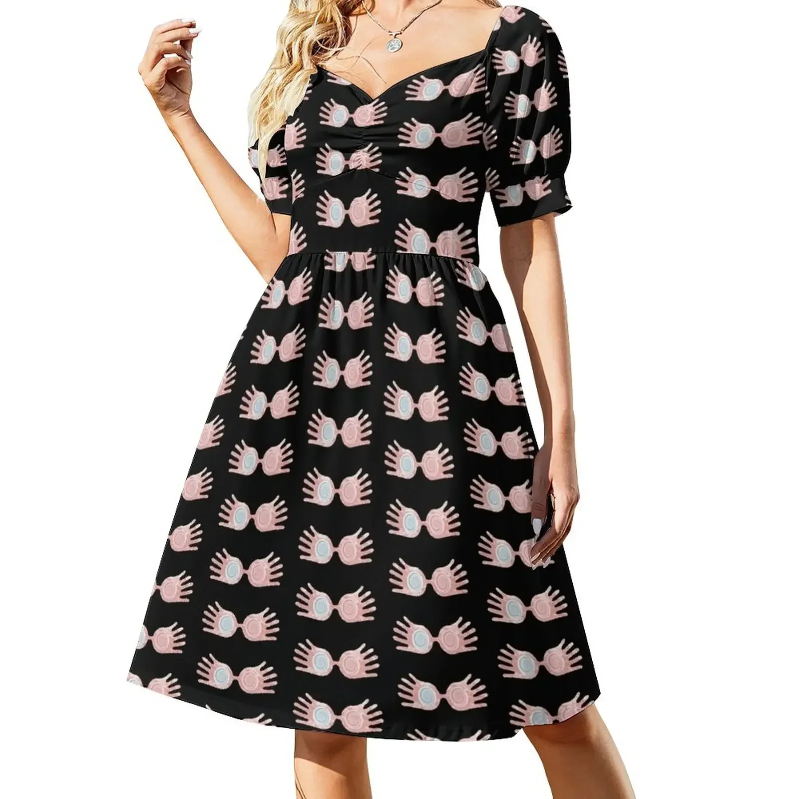 

luna glasses Short-Sleeved Dress luxury dress Evening gown summer dress woman 2025 trendy